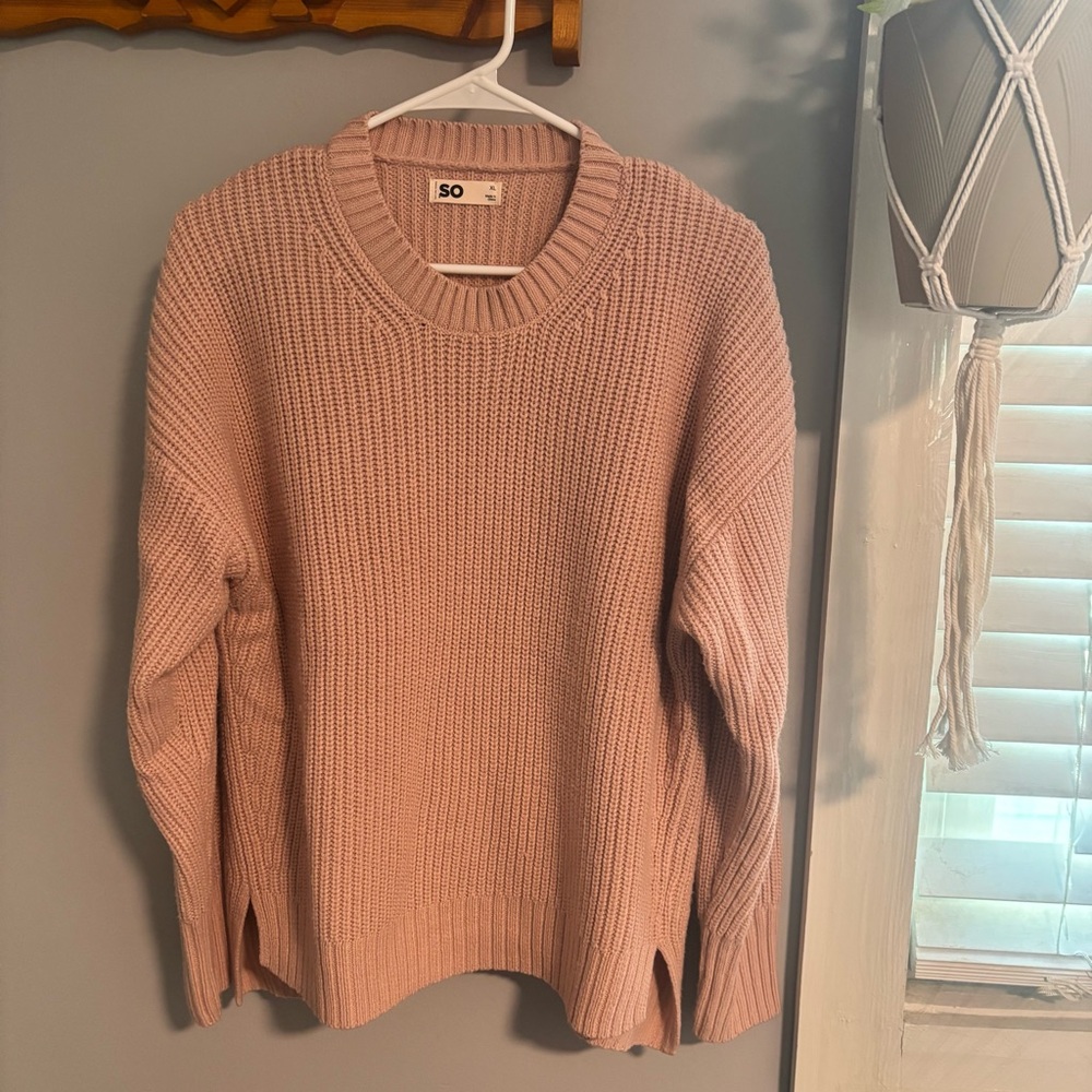 SO Blush Knit Pullover Size XL